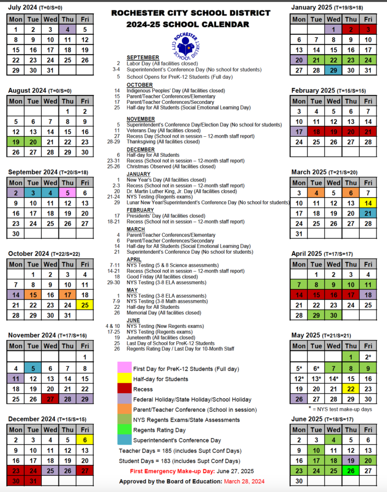 Rcsd Calendar 24-25